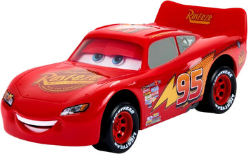 Mattel Disney and Pixar Cars Toy Cars & Trucks, Moving Moments Lightning McQueen Vehicle with Moving Eyes & Mouth, HPH64, ABAA2424