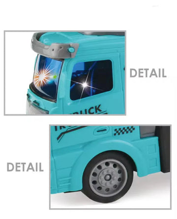 1:48 RC High-Speed Container Truck – Rechargeable Remote Control Semi Truck with Lights
