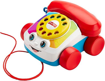 Fisher-Price Toddler Pull Toy Chatter Telephone Pretend Phone with Rotary Dial and Wheels for Walking Play Ages 1+ years, FGW66