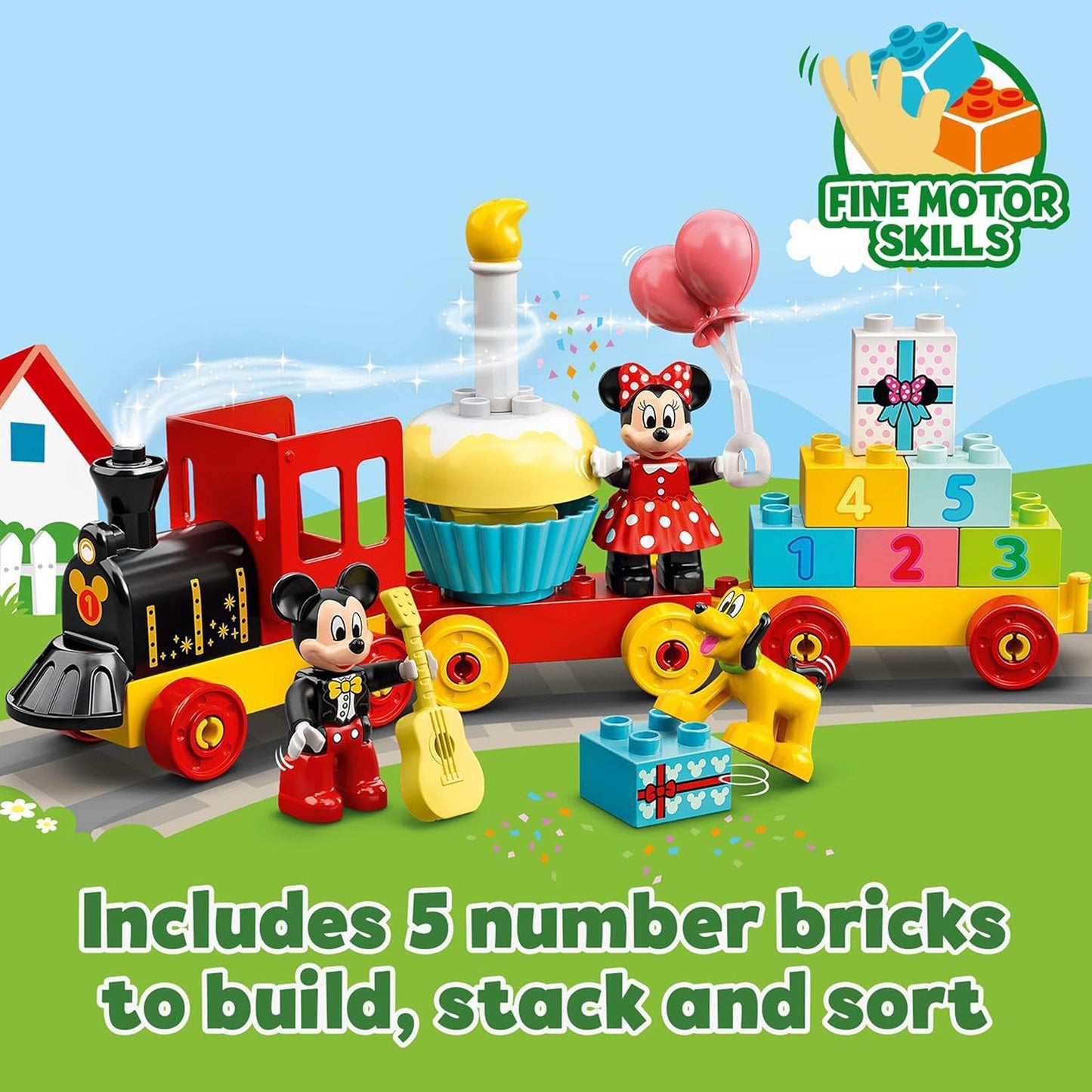 LEGO DUPLO | Disney Mickey & Minnie Birthday Train Toy for 2+ Year Old Girls & Boys - Educational Toys for Toddlers with Number Bricks and 3 Figures - Gift Idea - 10941